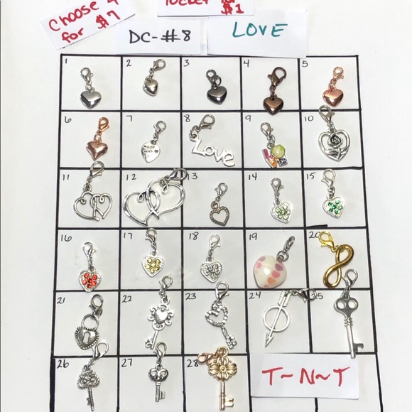 DC-#8.  4X Birthstones Locket Dangle Charms - Picture 2 of 8
